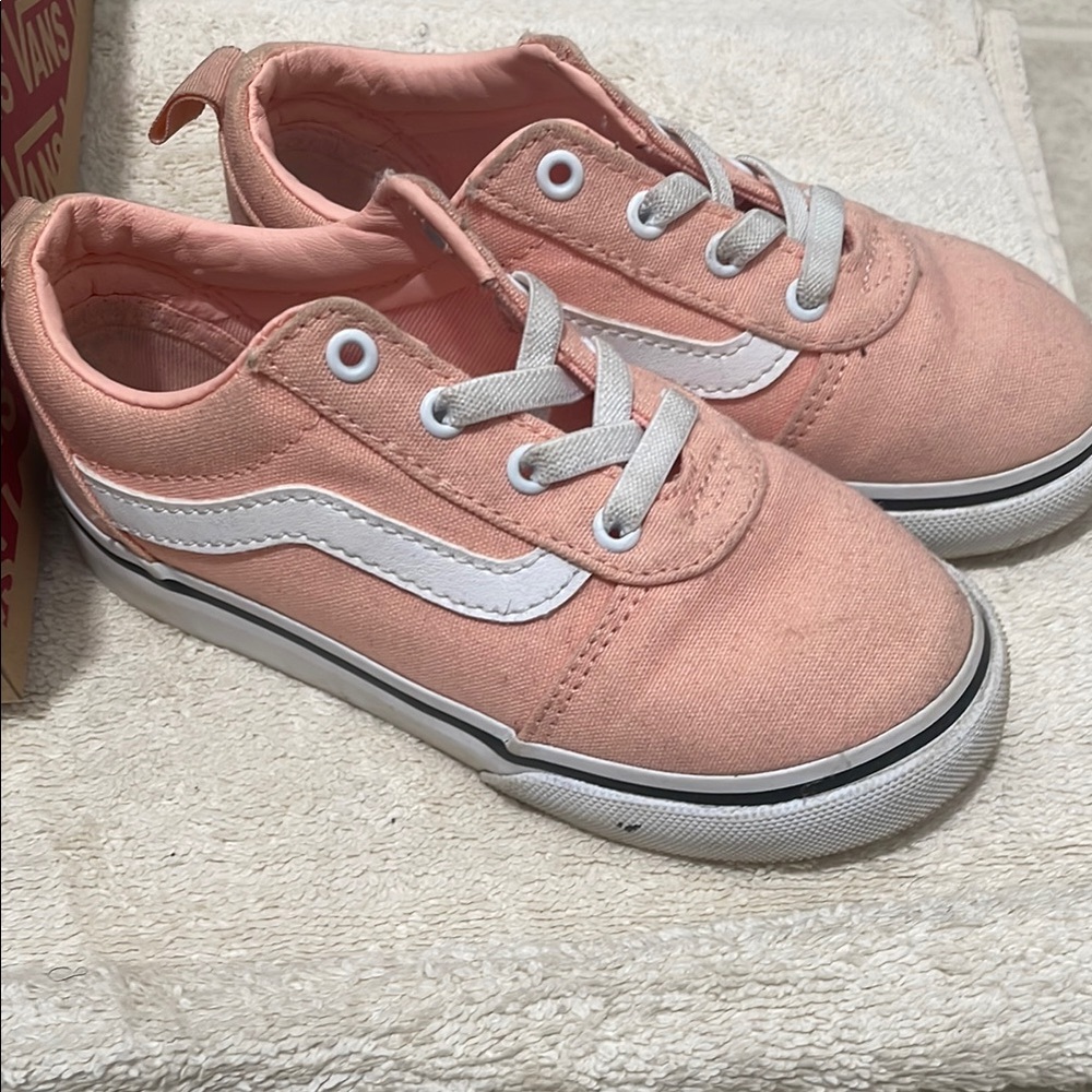 Vans Pink and White Sneakers Classic Skate Style